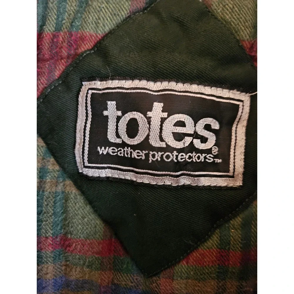 Totes Weather Protectors Vintage Utility Vest Flannel Lined Green